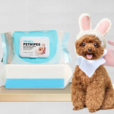 La preparación del animal doméstico equipa el rasgón mojado del tejido del animal doméstico hipoalérgico 100pcs que limpia para el perro