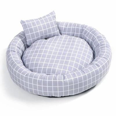 La cama caliente suave redonda al por mayor del animal doméstico con los perros de los gatos de Cuddler del buñuelo de la almohada acuesta el lujo de la cama del animal doméstico con no la parte inferior del resbalón