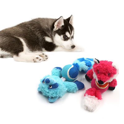 Juguetes molares interactivos de la felpa del perro del perro durable resistente chillón de Toy Fox Raccoon Bite