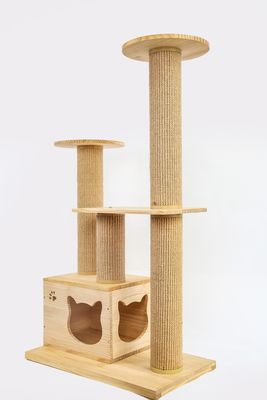 Cama de madera de lujo de la subida del animal doméstico de las escaleras del OEM y del ODM Cat Climbing Tree Furniture Safety