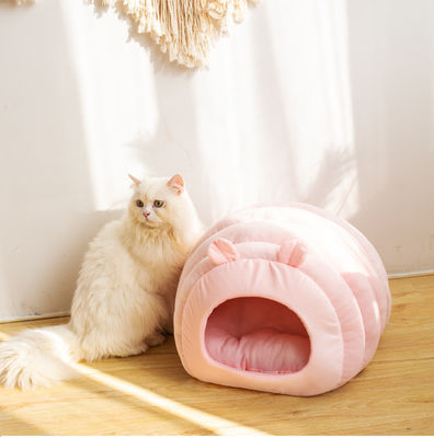 La cama cómoda semicerrada del animal doméstico calma abajo el gato de Mat Removeable Cover Nest For del sueño