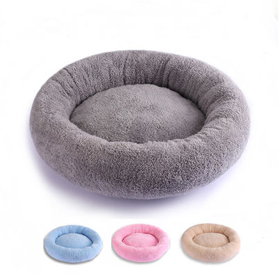 Sofá lavable 560g del amortiguador de la felpa del buñuelo de la cama redonda suave de lujo del perro para el gato