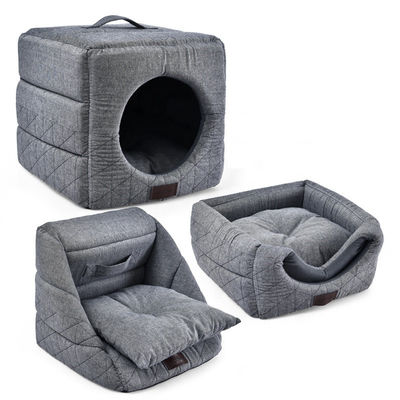 3 en 1 cama plegable Grey Cat Bed House del animal doméstico de Cat Cave Dir Resistant Comfortable