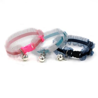 Cordón de nylon de lujo cómodo Cat Dog Collars ajustable con Bell