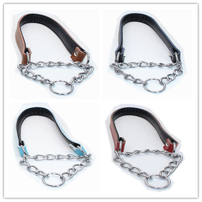 Los pequeños perros grandes populares personalizados cubren el cuello de perro con cuero del collar de la cadena del cuello