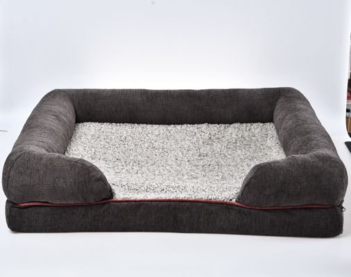 Sofá ortopédico de lujo grande del sofá de la cama del perro de la guarnición de la prenda impermeable con la cubierta lavable desprendible