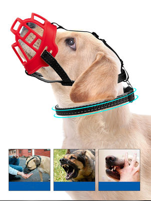 Cubierta respirable de la boca del perro del bozal de la cesta del silicón del bozal del perro con las correas ajustables para día y noche Anti-morder