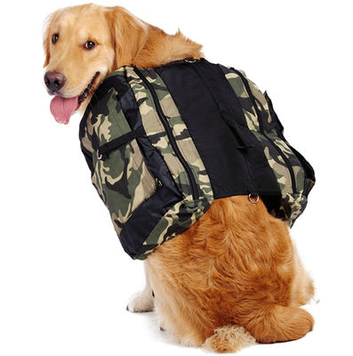 Mochila ajustable del perro de caza del bolso del arnés de la mochila del uno mismo del perro del camuflaje para el perro grande