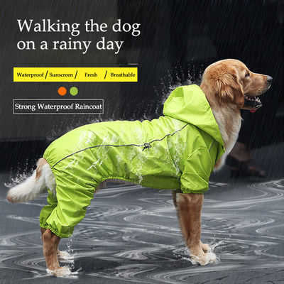 Traje reflexivo respirable caliente de la lluvia del perro del impermeable S-XXL del perro amarillo del invierno