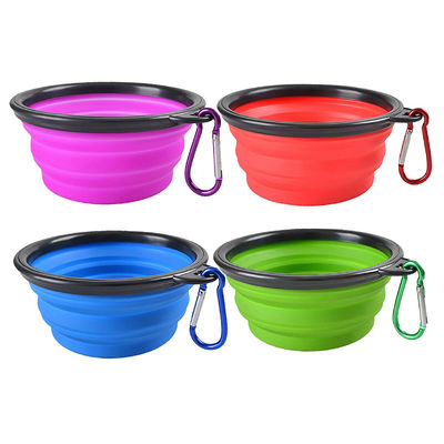 Plato plegable del agua del cuenco del viaje del perro de la TPE de 4 paquetes