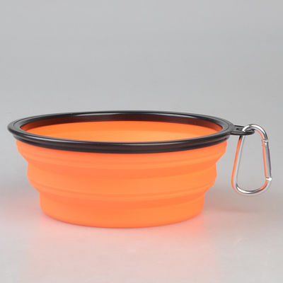 el alimento para animales plegable portátil del cuenco del perro 16oz sirve con el mosquetón para el cuenco del perro casero que camina que viaja