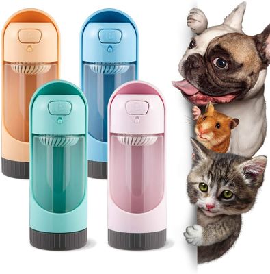 Botella de agua plegable portátil del perro con la botella de agua del viaje de la prueba del escape del filtro para los perros