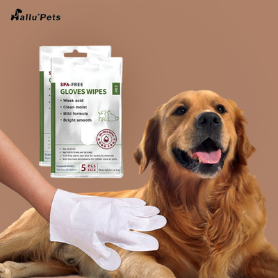 Masaje de limpieza disponible del animal doméstico seguro y durable ningunos guantes que se lavan 5 PCS