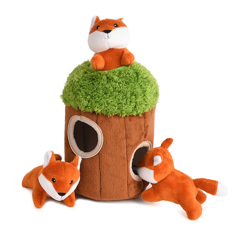 El nuevo animal doméstico del diseño desconcierta la felpa suave chillona mastica el perro Toy Set del escondite