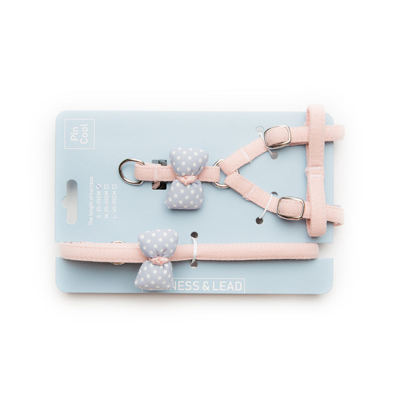 El animal doméstico suministra el algodón lindo Cat Dog Harness Leash Set de la tracción de la correa del pecho del animal doméstico de Dots Cat Harness Bow Tie Adjustable detrás