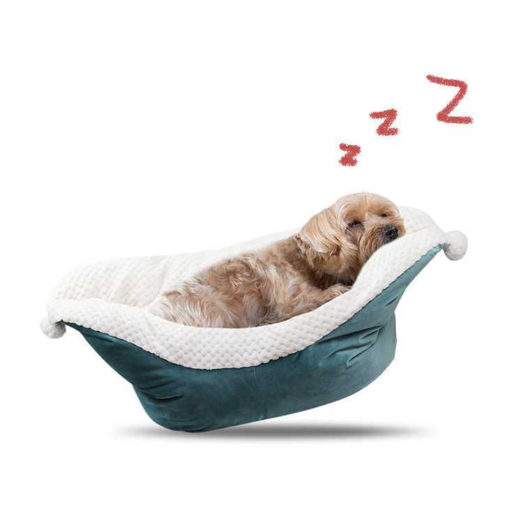 El animal doméstico portátil de la forma del barco acuesta la cama que calma lavable de la cama peluda de lujo del perro para el perro y el gato