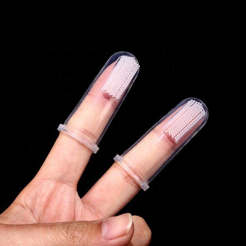 Dientes de limpieza de la herramienta del perro del silicón de la cerda que limpian el cepillo de dientes oral del animal doméstico del finger del cuidado del perro