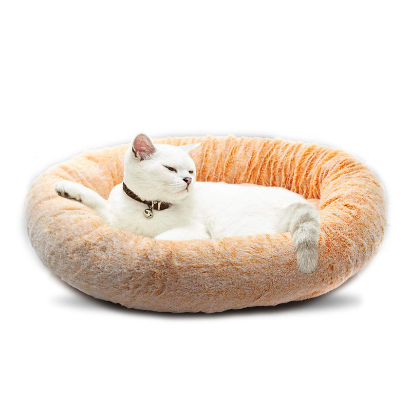Cama de Cat Bed Faux Fur Dog del buñuelo para la estera de lujo de la cama del animal doméstico de la abrazo del pequeño uno mismo medio de los perros que se calienta