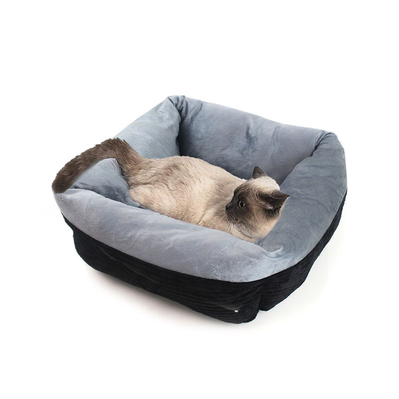 El animal doméstico de Cat Bed Self-Warming Deep Sleep del perro de la felpa del rectángulo acuesta animales domésticos de la pana acuesta el sofá cómodo lavable del perro