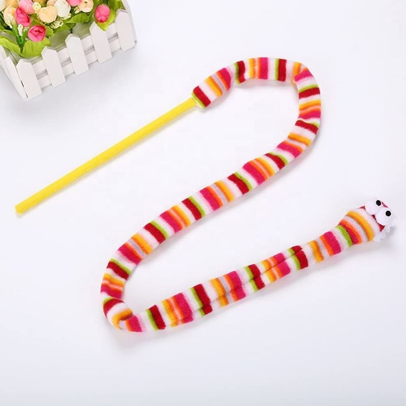 Vara rosada vocal el 113cm del bromista de Cat Pet Toys Cat Feather de la serpiente