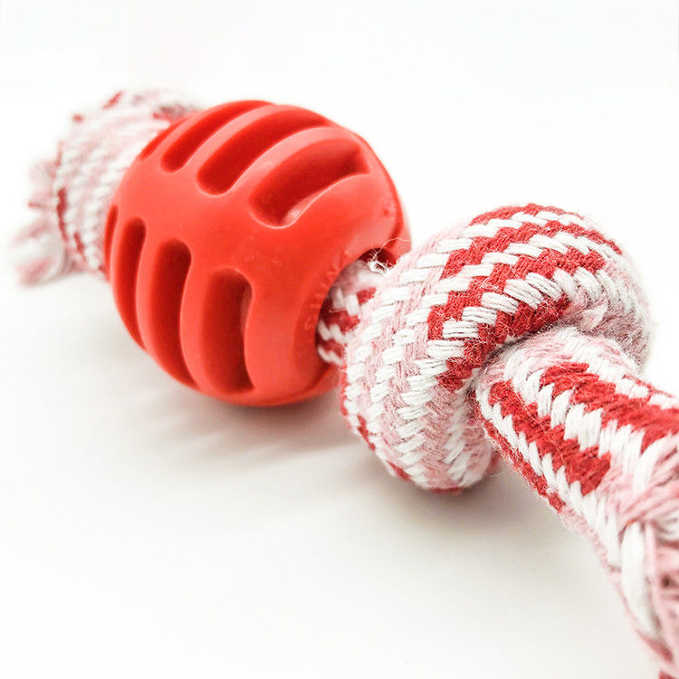 Perro lavable Toy Durable Rope Chew Toys 50g de la bola de la cuerda del algodón doble del nudo