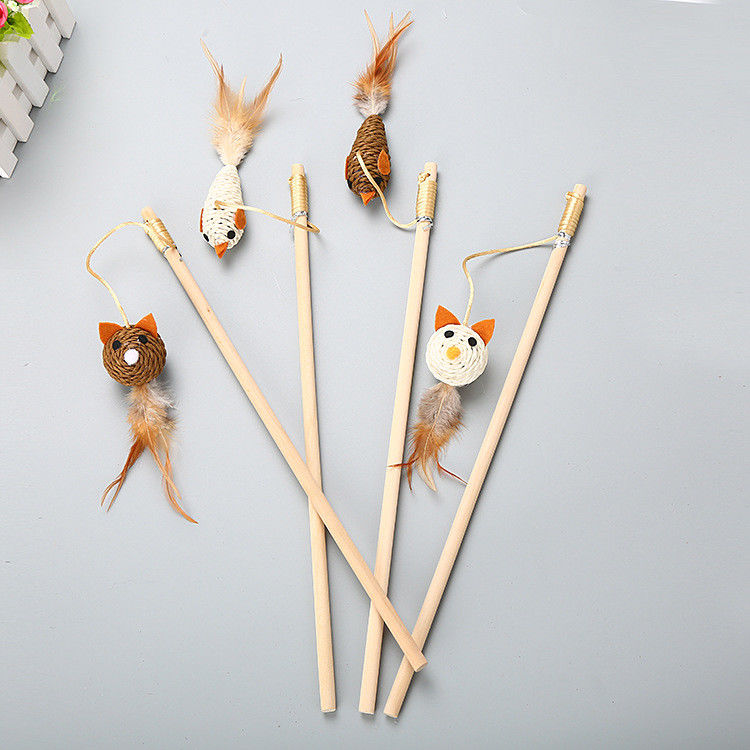 El múltiplo diseña la pluma Cat Fishing Pole Toy de Cat Pet Toys Interactive Funny