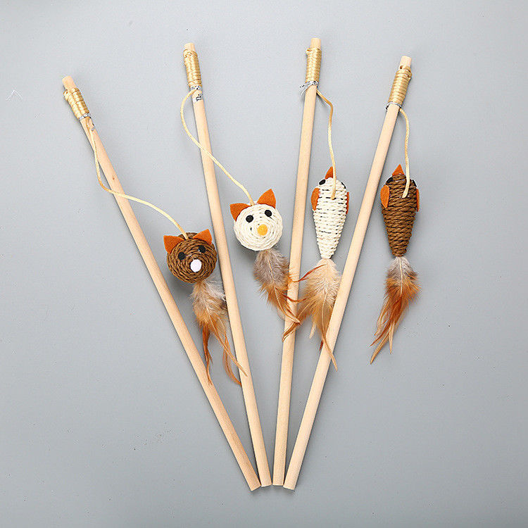 El múltiplo diseña la pluma Cat Fishing Pole Toy de Cat Pet Toys Interactive Funny
