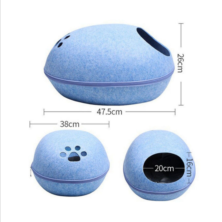 Perro desmontable lindo respirable respetuoso del medio ambiente Cat Cave Bed de la forma del huevo para las fuentes del animal doméstico