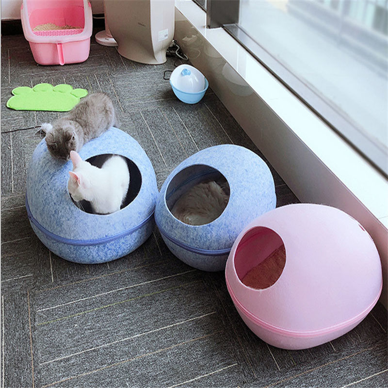 Perro desmontable lindo respirable respetuoso del medio ambiente Cat Cave Bed de la forma del huevo para las fuentes del animal doméstico