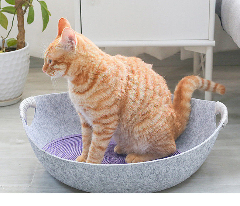 jerarquía del gato del fieltro con para la jerarquía redonda 100% de la cama del gato de la cama del perro del gato de la jerarquía del animal doméstico de la seguridad