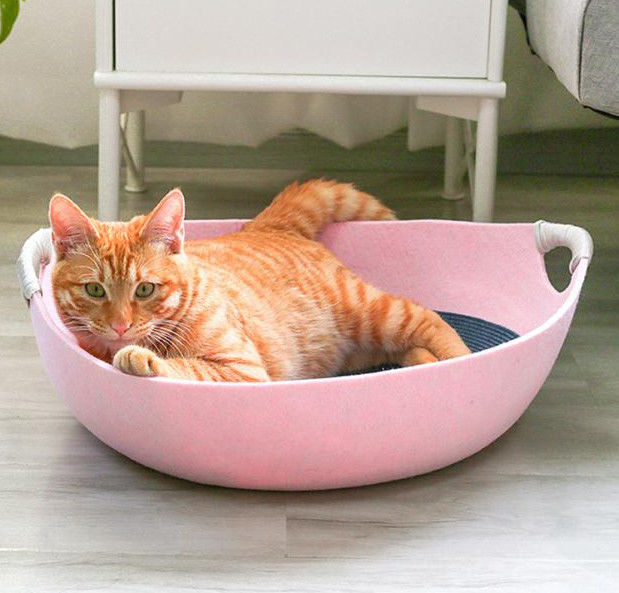 jerarquía del gato del fieltro con para la jerarquía redonda 100% de la cama del gato de la cama del perro del gato de la jerarquía del animal doméstico de la seguridad