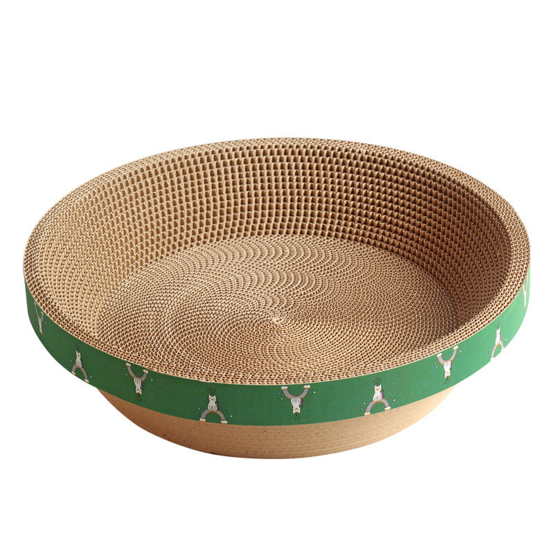 Cartulina redonda durable Cat Bed Bowl Shape Corrugated Cat Scratching Pad 700g