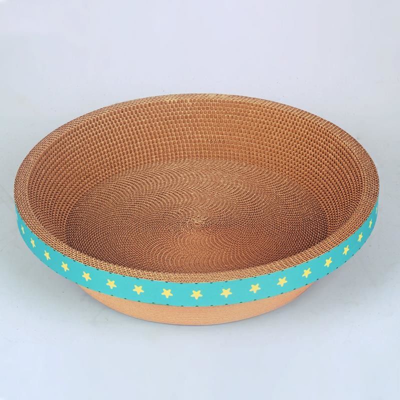 Cartulina redonda durable Cat Bed Bowl Shape Corrugated Cat Scratching Pad 700g