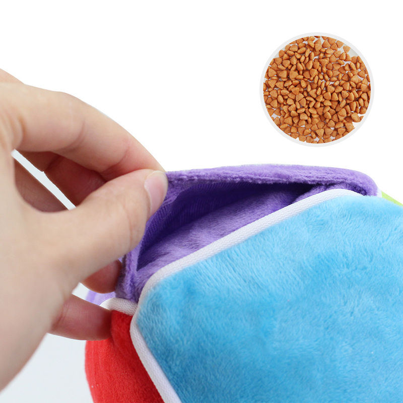 El animal doméstico inteligente colorido respetuoso del medio ambiente juega el perro del cubo de la comida de la salida de la felpa de algodón mastica los juguetes