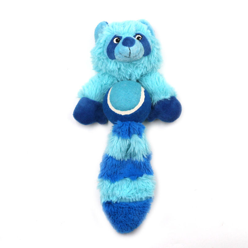 Juguetes molares interactivos de la felpa del perro del perro durable resistente chillón de Toy Fox Raccoon Bite