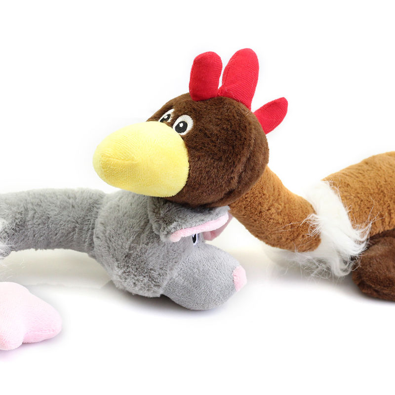 Perros divertidos Toy Squeaky Durable Chew Toys de los gatos de la felpa animal resistente de la forma de la mordedura