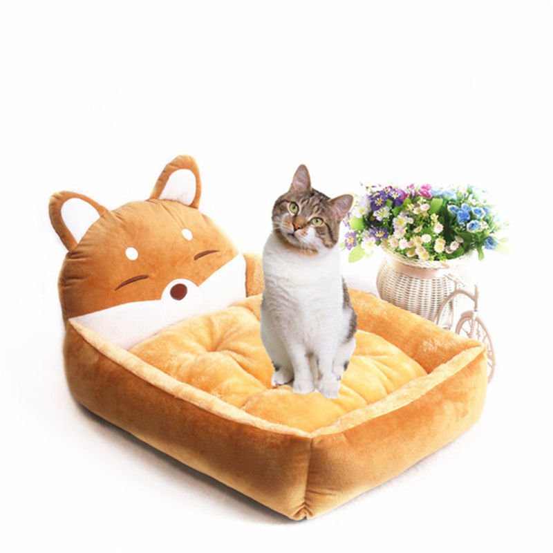 Cama cómoda 1600g el dormir de Sofa Yellow Gray Cartoons Pet de la cama del animal doméstico del corte moderno