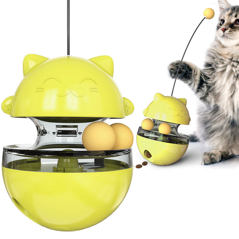 vara Kitten Roly Poly Toys del bromista de Cat Pet Toys Interactive Cat del elemento con fuga de la comida 420g