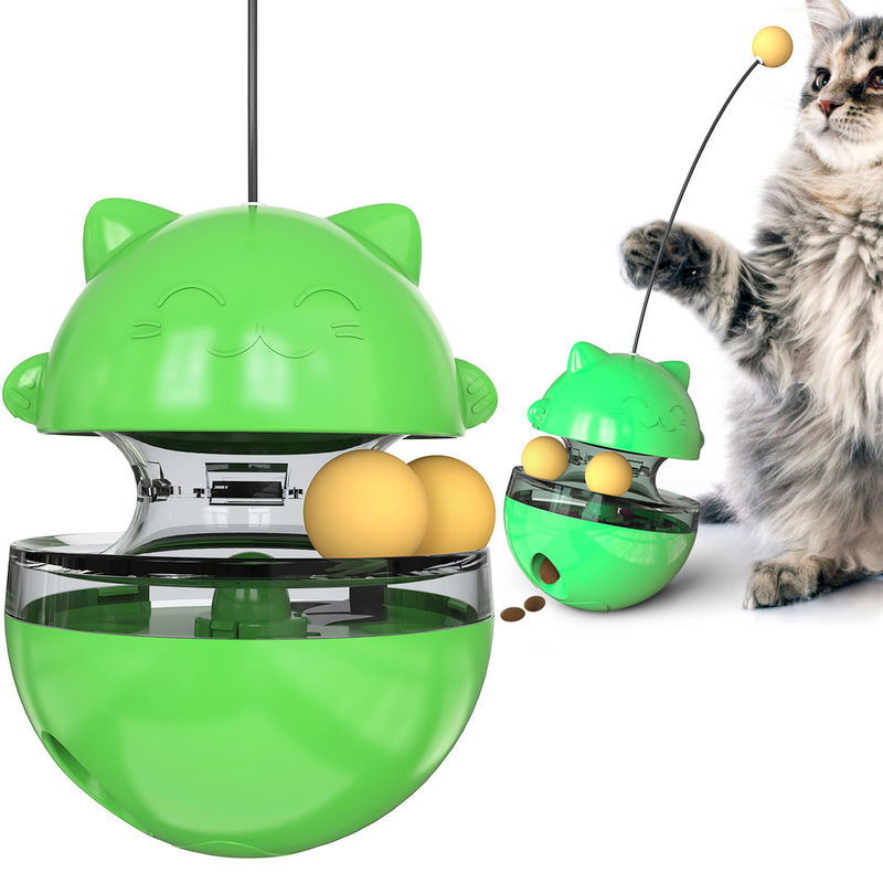 vara Kitten Roly Poly Toys del bromista de Cat Pet Toys Interactive Cat del elemento con fuga de la comida 420g