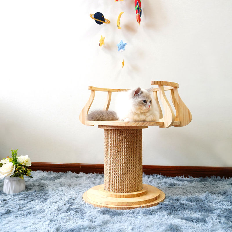 Tabla de rasguño de madera amistosa L tamaño los 72cm M los 62cm de la foto de Eco Cat Climbing Tree Tower Cat