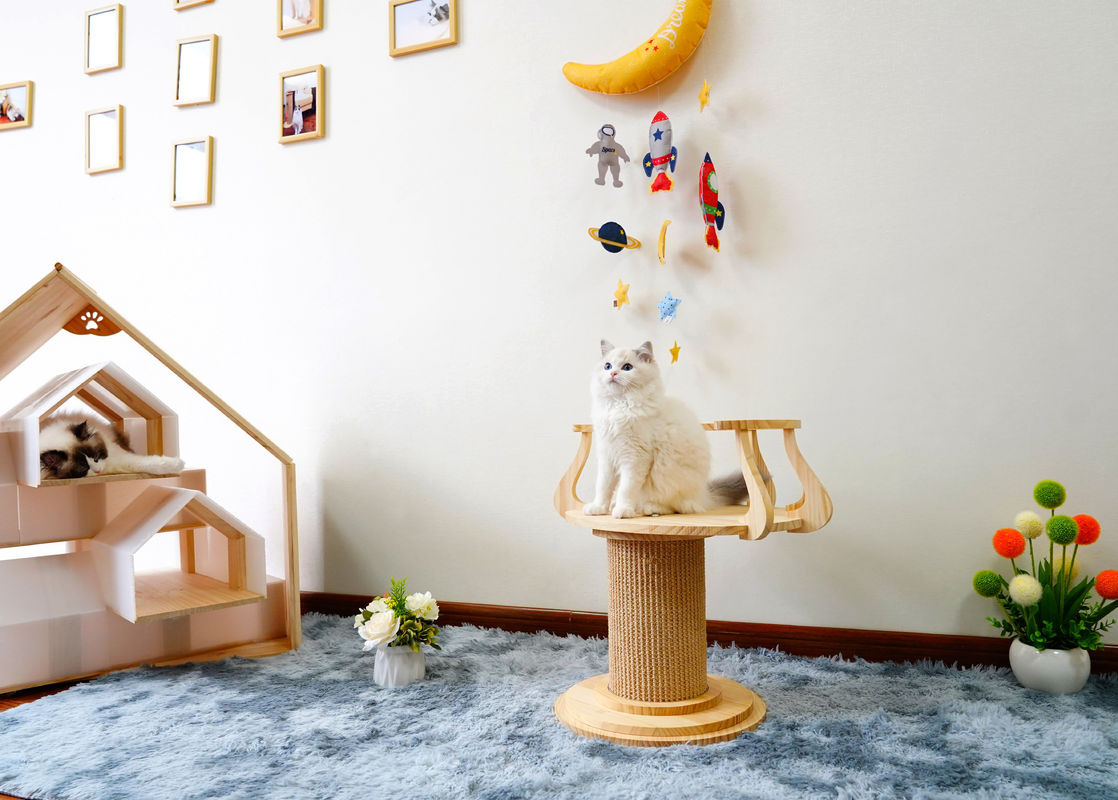 Tabla de rasguño de madera amistosa L tamaño los 72cm M los 62cm de la foto de Eco Cat Climbing Tree Tower Cat
