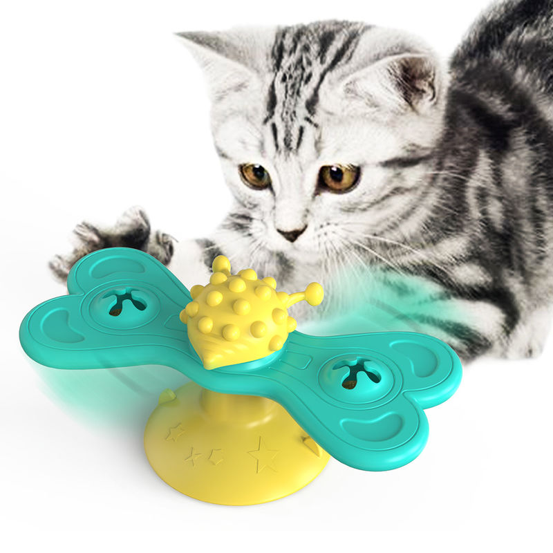 Juguete interactivo de Kitten Toys Spinning Windmill Cat del animal doméstico de TPR