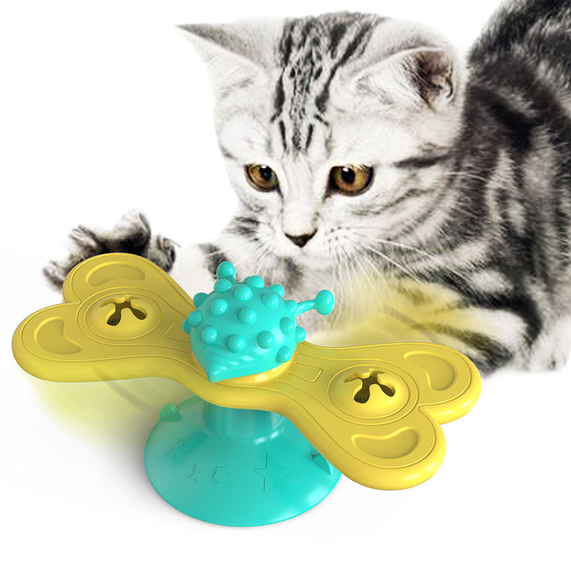 Juguete interactivo de Kitten Toys Spinning Windmill Cat del animal doméstico de TPR