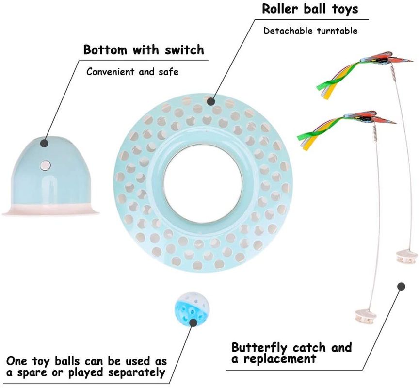 Cat Automatic Teaser y ejercitante interactivos Kitten Toys With Spinning Butterfly
