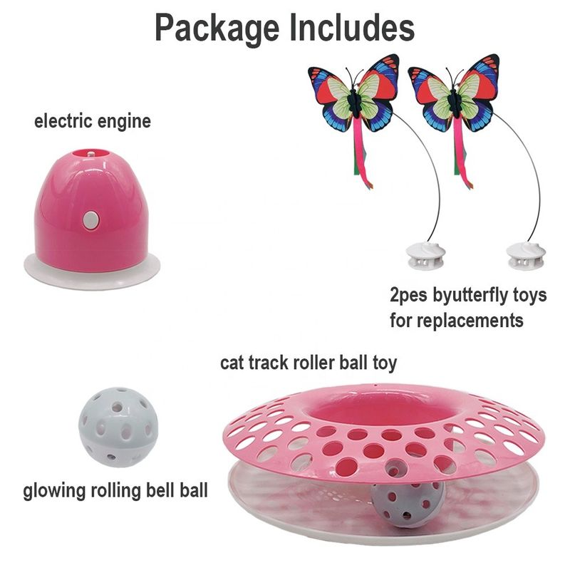 Cat Automatic Teaser y ejercitante interactivos Kitten Toys With Spinning Butterfly
