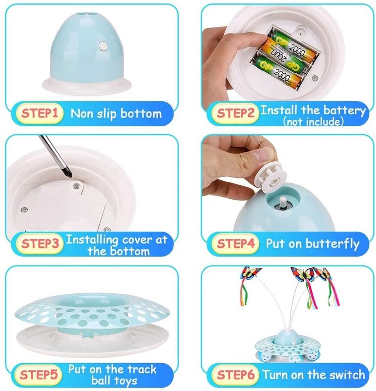 Cat Automatic Teaser y ejercitante interactivos Kitten Toys With Spinning Butterfly