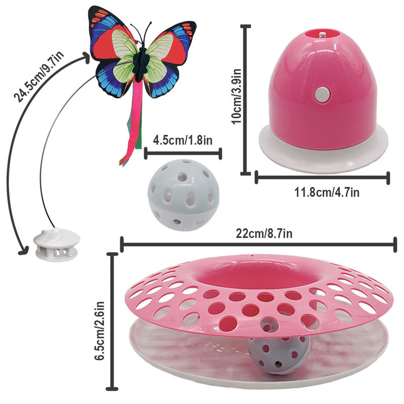 Cat Automatic Teaser y ejercitante interactivos Kitten Toys With Spinning Butterfly