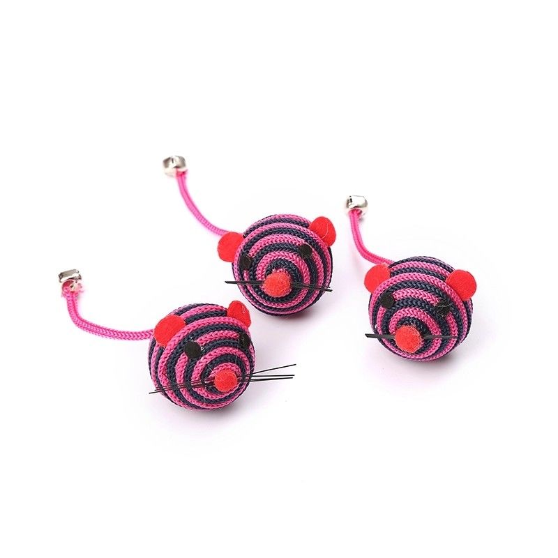 Los ratones de nylon de Bell Cat Pet Toys With A de la cuerda de la secuencia cogen a Cat Mouse Toy