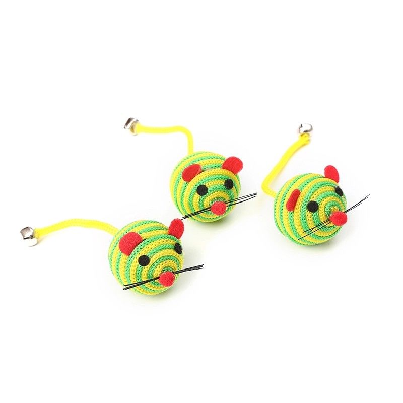 Los ratones de nylon de Bell Cat Pet Toys With A de la cuerda de la secuencia cogen a Cat Mouse Toy