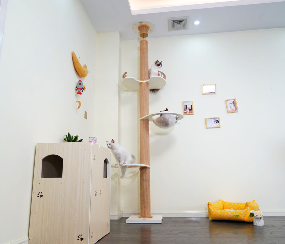 Techo de madera grande de Cat Climbing Tree Floor To que juega la casa los 82*40*87cm